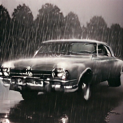 After fine-tuning vintage car in rain sample.