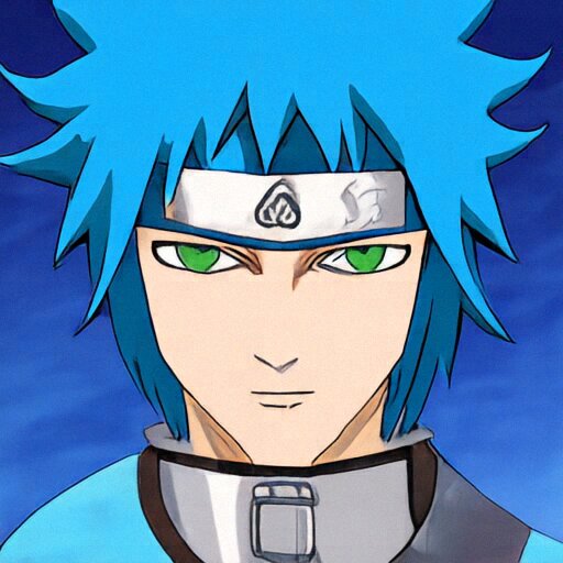 Naruto LoRA blue hair prompt.