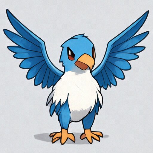 Base MiniT2I blue and white bird prompt.