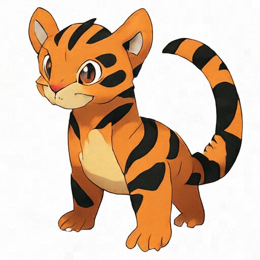 Pokemon LoRA orange tiger prompt.