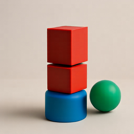 MiniT2I-B/16 red cube, blue cylinder, and green sphere sample.