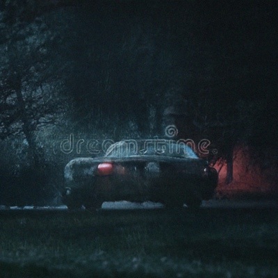 Pretraining-only sample for a vintage car in rain prompt.