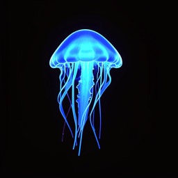 Glowing blue jellyfish