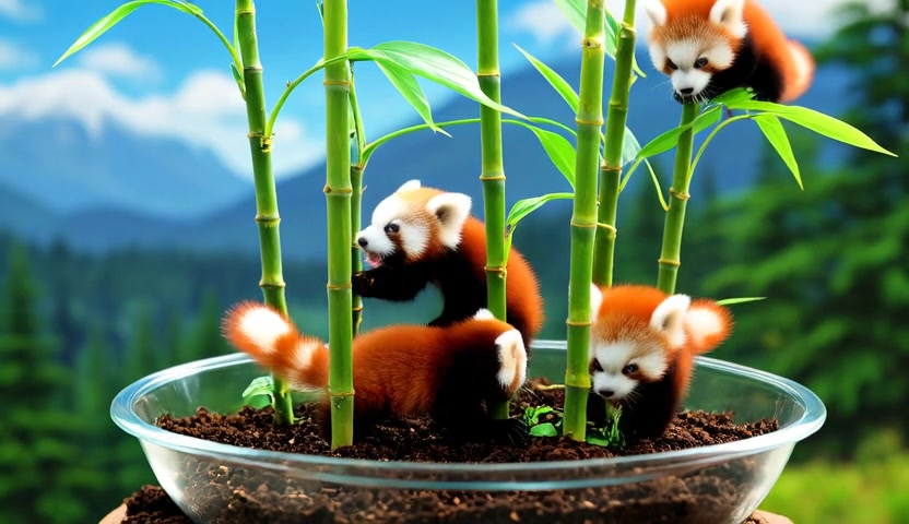 Frame at two-thirds of the same red panda video