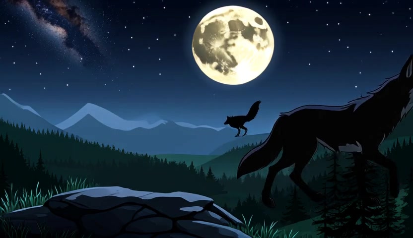 Final frame of the same wolf video